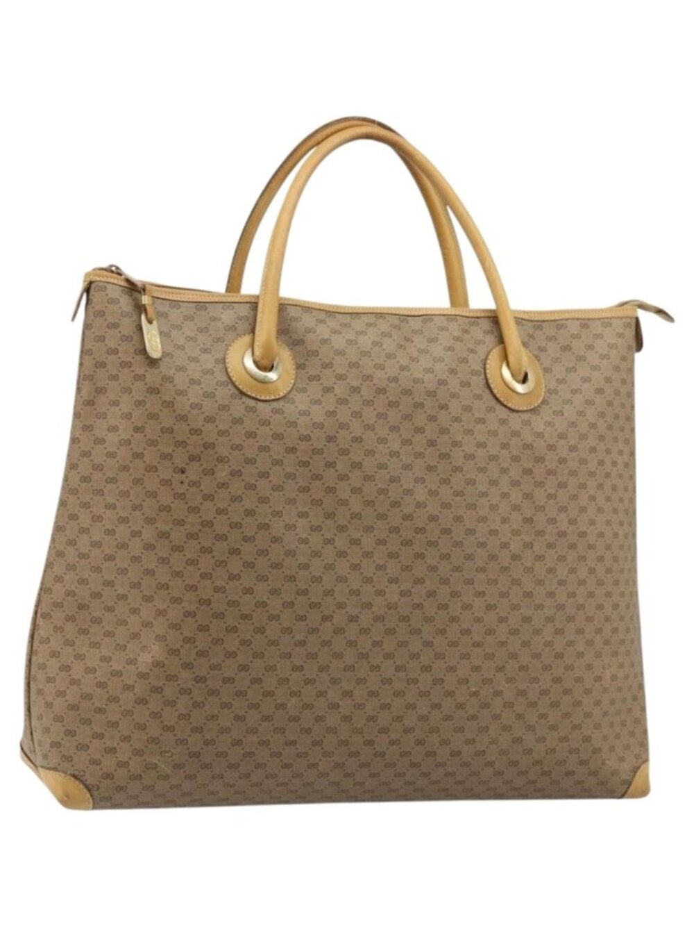 GUCCI Micro GG Supreme Tote Bag PVC Beige Gold 002 4868 39